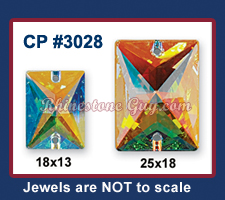 Czech Preciosa Sew On Rectangle Crystal AB 